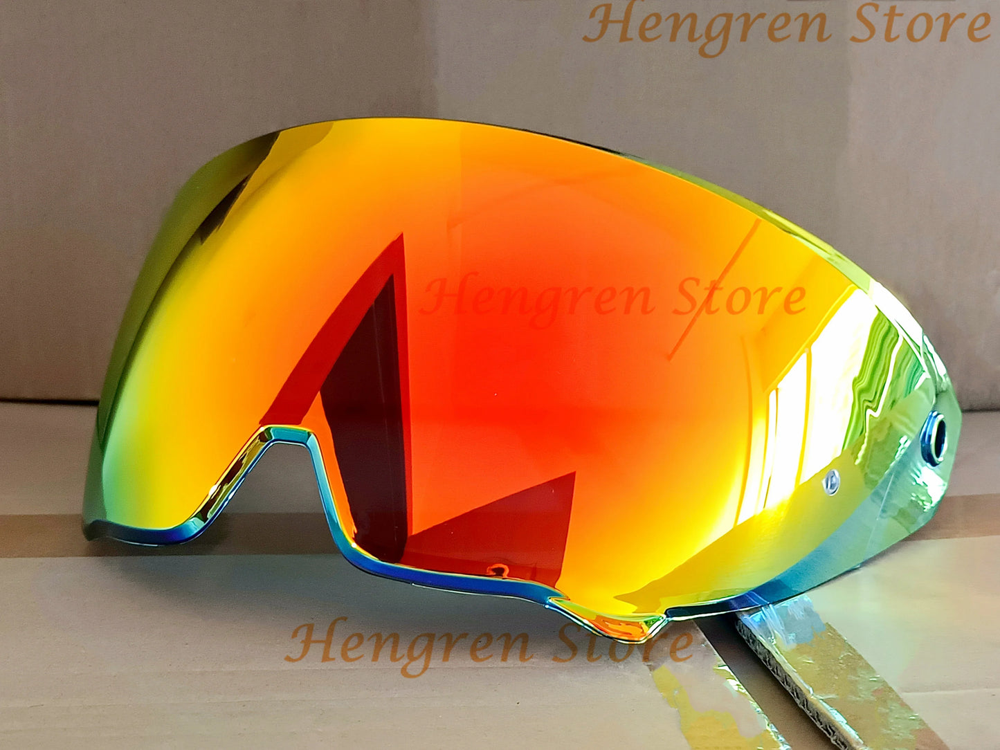 Helmet Visor Lens for RUROC ATLAS 3.0/4.0 – Plating Silver & Red Motorcycle Helmet Shield Replacement Goggles