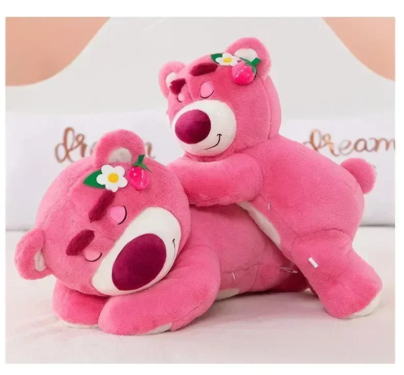 90cm Disney Toy Story Lotso Strawberry Bear Plush Sofa Pillow – Cute Stuffed Toy Gift for Kids & Friends