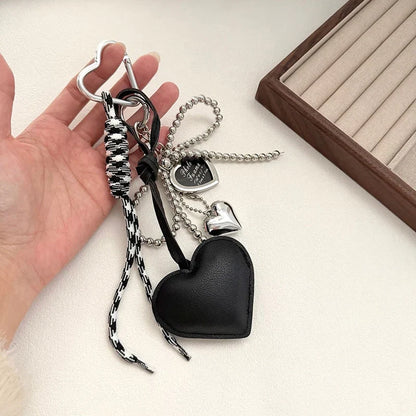 Bow Bag Keychain - Heart Charm Phone Strap Braided Pendant