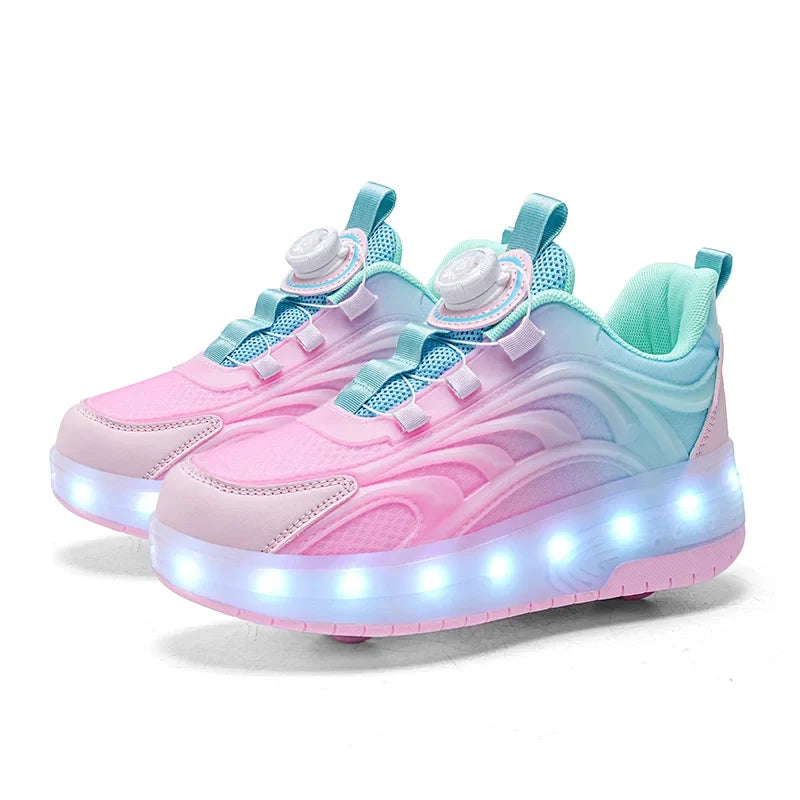 Kids' LED Roller Skate Shoes - Two-Wheel Glowing Sneakers for Boys & Girls
