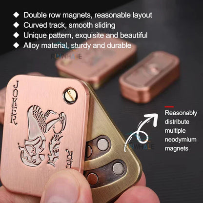 Metal EDC Push Slider Fidget Toy - Magnetic Finger Spinner Stress Relief Pocket Toy