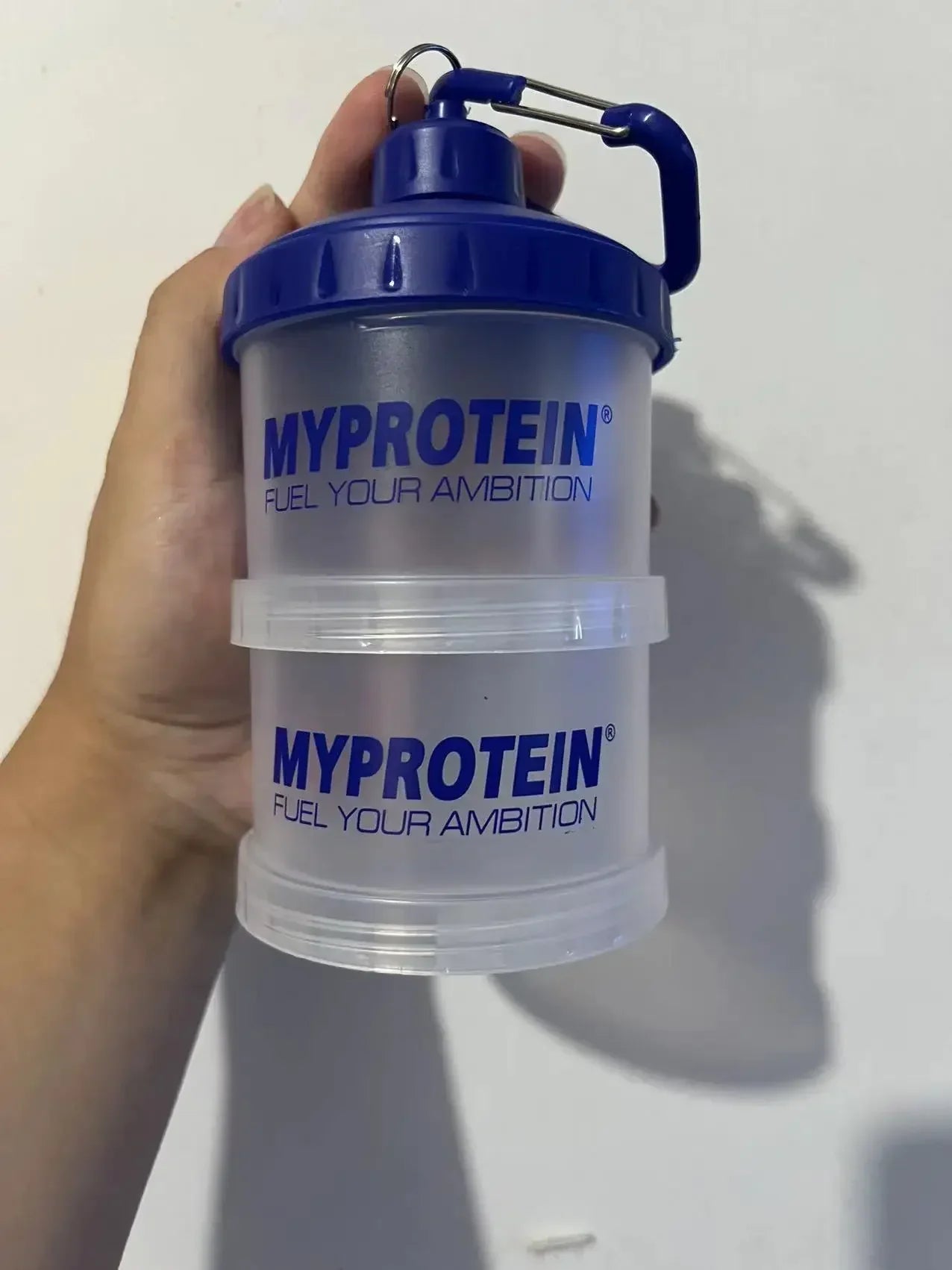 3-Layer Portable Protein Powder Box – Funnel & Handle for Fitness Supplements, Snacks & Medicine