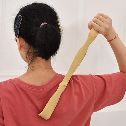 Durable Bamboo Back Scratcher & Body Roller Stick - Wooden Massager for Relaxation and Relief