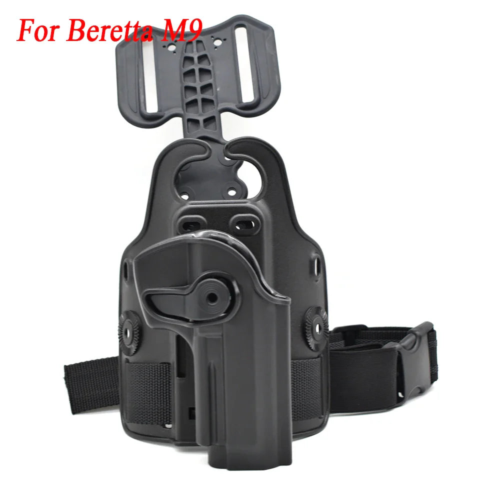 Outdoor Tactical Thigh Drop Leg Holster - Compatible with Glock 17, Beretta M9, Colt 1911, PX4 Storm for Hunting