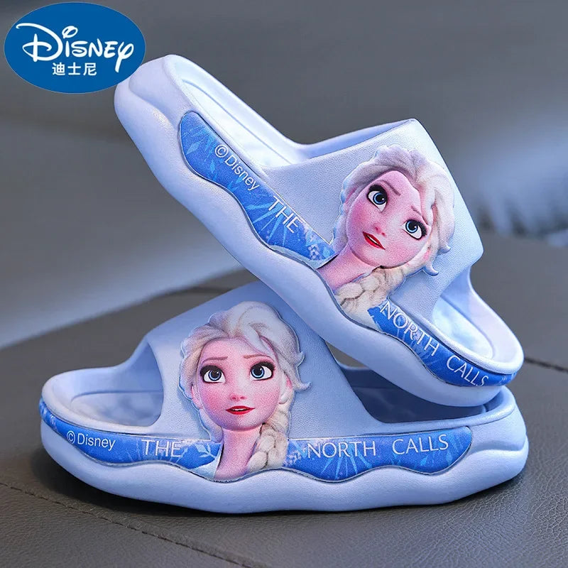 Disney Frozen Elsa Girls Slippers — Cute Cartoon Anti-Slip Soft Sole Summer Sandals