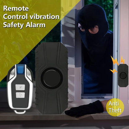 Wireless Vibration Alarm for Bicycle, Motorcycle & E-Bike – USB Rechargeable Waterproof Anti-Theft Security System with Remote Control Anti-Lost Sensor