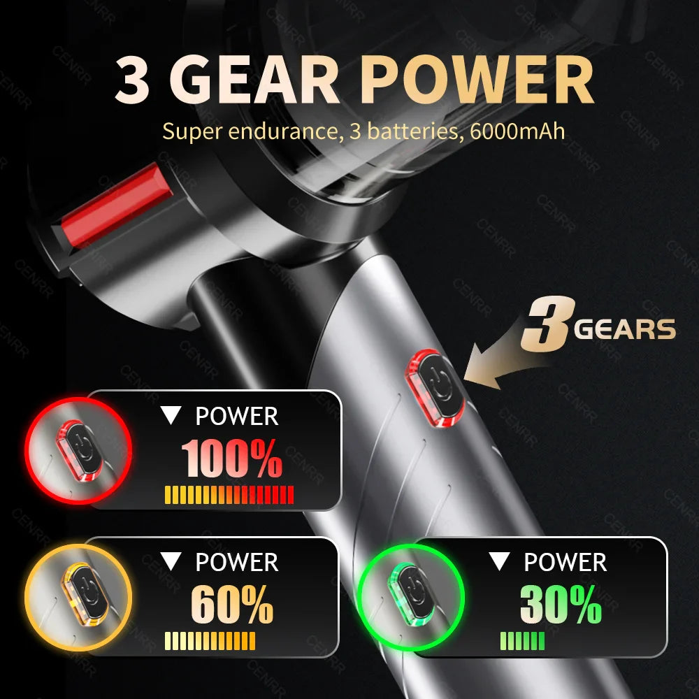 CENRR Powerful Mini Car Vacuum Cleaner 998000PA – Cordless Portable Handheld Cleaner & Home Appliance Blower