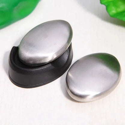 Stainless Steel Soap Shape Odor Remover - Deodorize Hands in Kitchen, Bathroom - Useful Tool for Smell Elimination