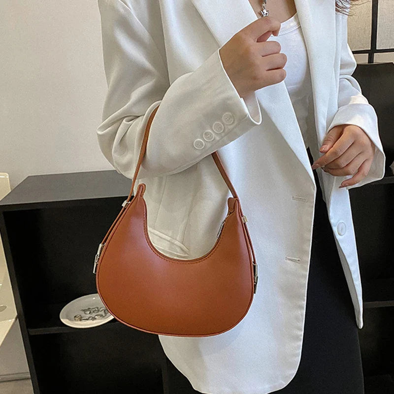 Fashion Luxury PU Leather Hobo Shoulder Bag – Small Clutch Handbag, Underarm Purse, Travel Tote for Women