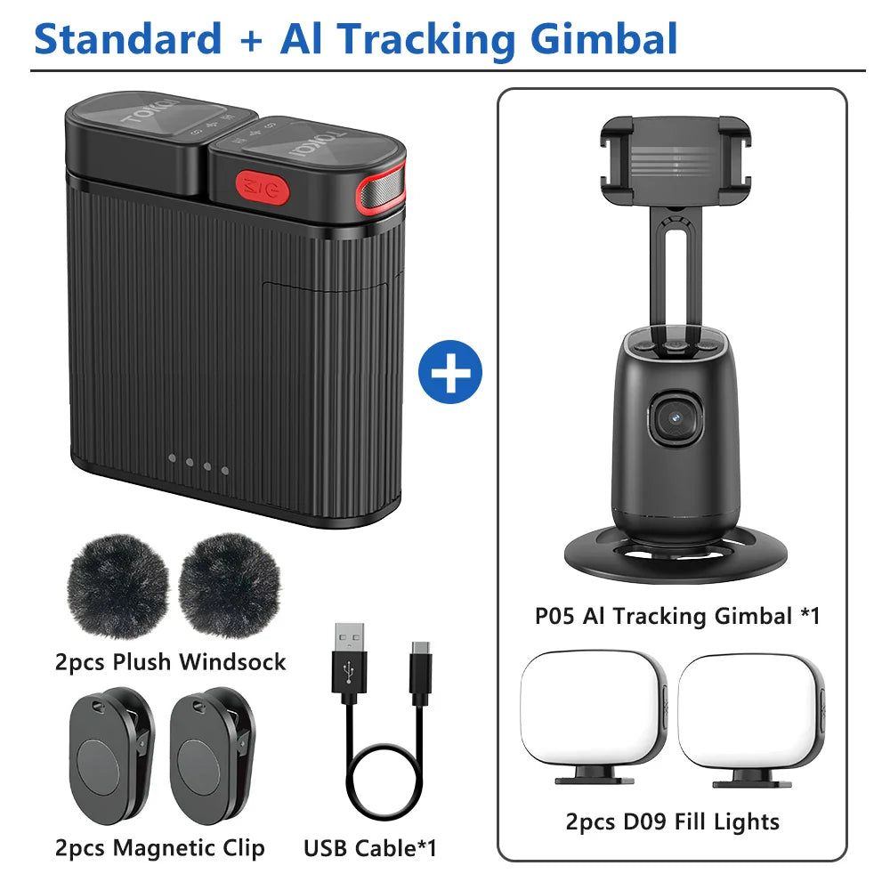 Mini Wireless Lavalier Microphone – Professional 360° Pickup with ENC Noise Reduction for iPhone, Android & Type-C Devices