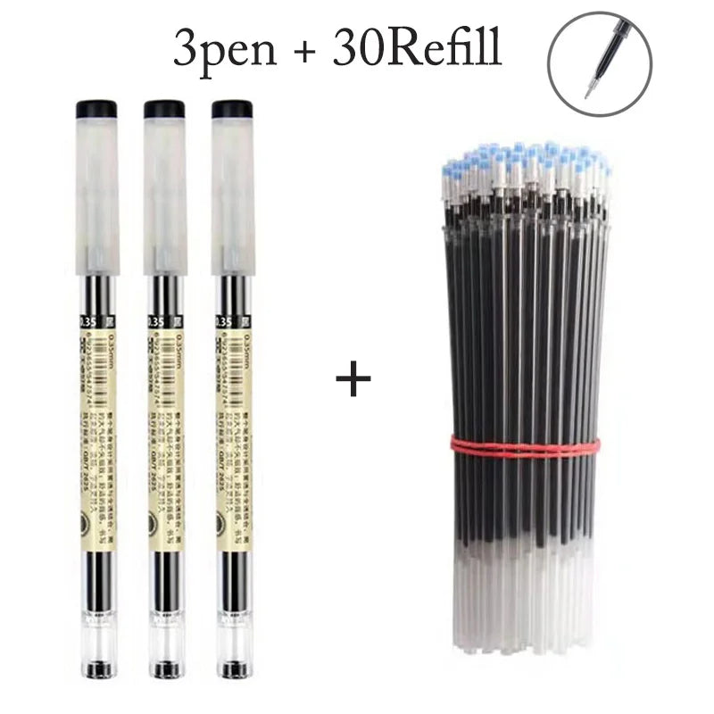 Fine Point Gel Pen - 0.35mm Black Blue Red Ink Ballpoint Pen for School & Office Writing