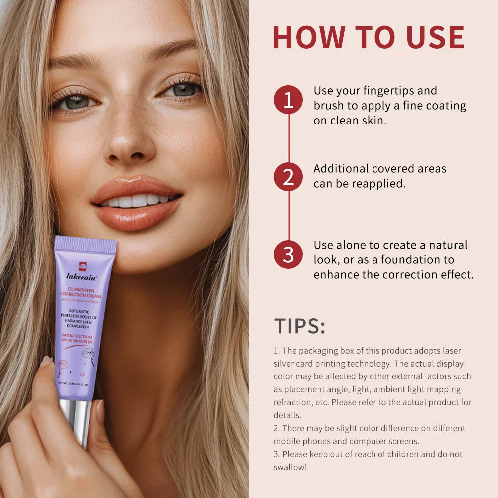 3pcs CC Cream Color-Changing Liquid Foundation – Centella Korean High Coverage Face Makeup Base Cream