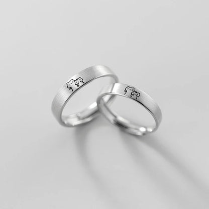 New Silver Couple Rings - Sun & Moon Adjustable Open Ring for Men & Women, Wedding & Fashion Jewelry Gift