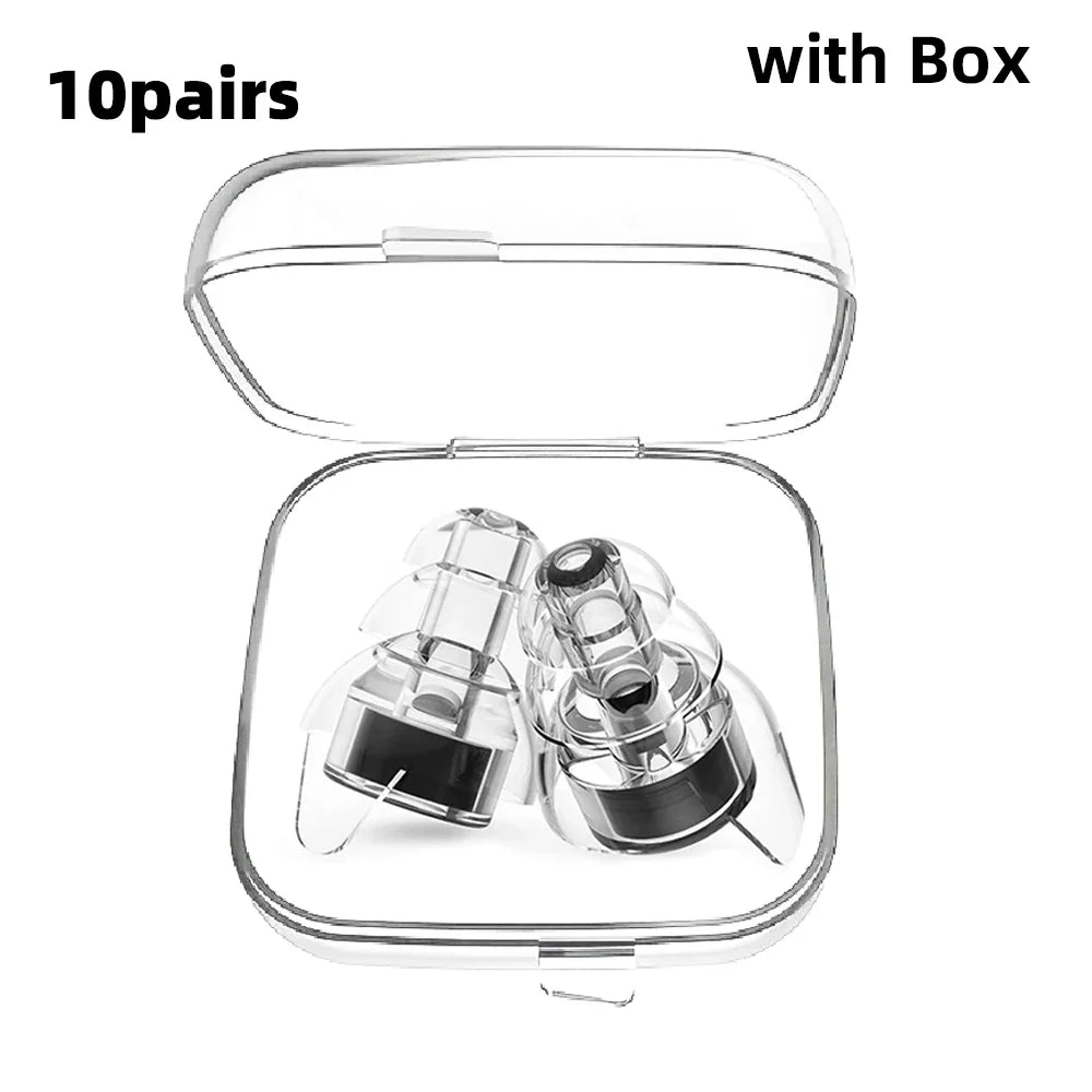 HUAK Silicone High-Fidelity Earplugs with Storage Box — Noise Protection for Concerts, Musicians, Motorcycles & Sensitive Ears