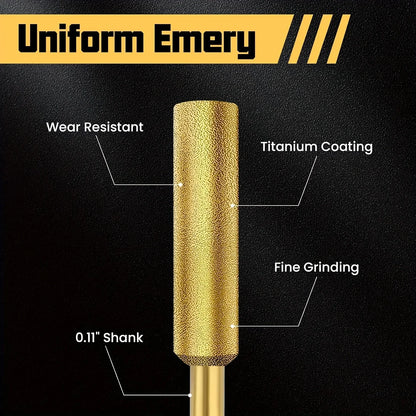 3/9Pcs Diamond Chainsaw Sharpener Bits – High Hardness Titanium Plated Grinding Wheels for Electric Chainsaw Sharpening Tool Set