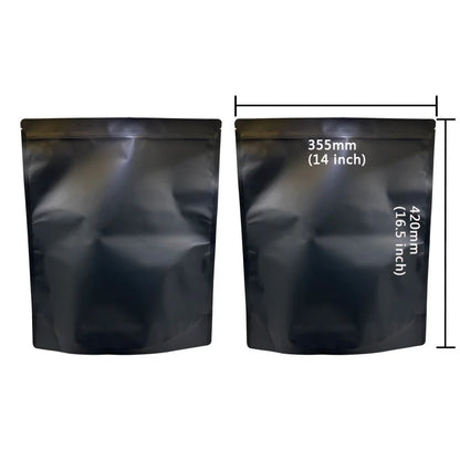 20–100PCS Black Matte Zipper Bags — Smell-Proof Mylar Pouches with One-Side Clear Window