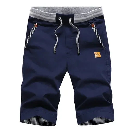 Men’s 2024 Summer Cotton Shorts – Casual Boardshorts with Drawstring Elastic Waist Beach Bermuda