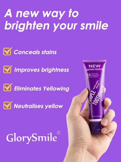 Purple Tooth Whitening Toothpaste – Teeth Stain Remover, Oral Gum Care & Fresh Breath