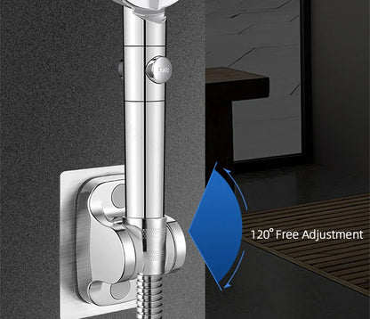 Universal No-Drill Adjustable Shower Head Holder – Wall-Mounted Bracket with Stable Rotation for Bathroom Accessories