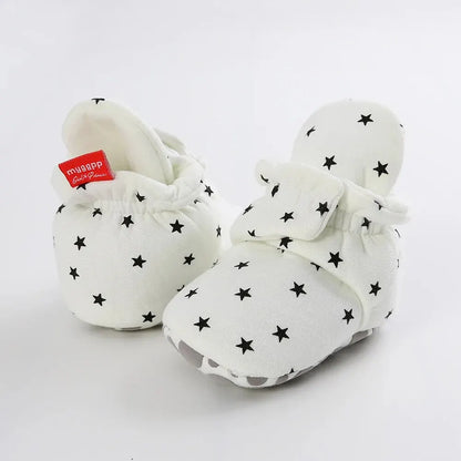 Meckior Baby Socks Shoes – Star Toddler First Walkers Booties, Soft Cotton Anti-Slip Shoes for Boys and Girls