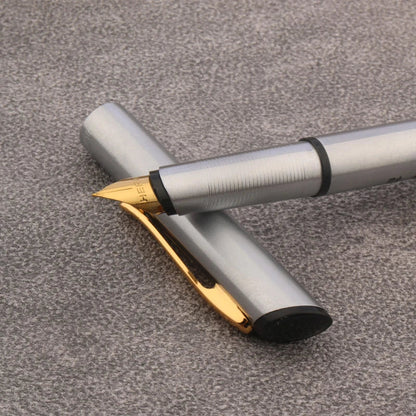 Classic Retro Metal Fountain Pen - Stainless Steel Writing Pen for Office, School & Gifts