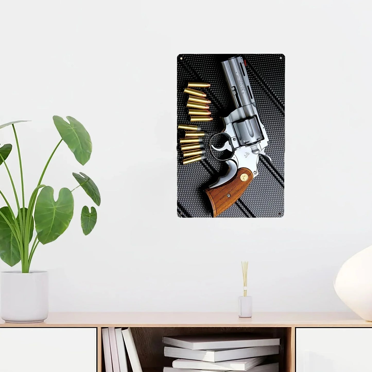 2D Bullet Design Metal Wall Decor - Flat Vintage Outdoor Home Art