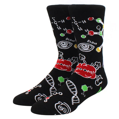 Men’s & Women’s Funny Beer Rainbow Socks – Skateboard Striped Pig Hip Hop Colorful Mid-Rise Casual Crew Cotton Socks, Unisex Fashion Novelty Socks