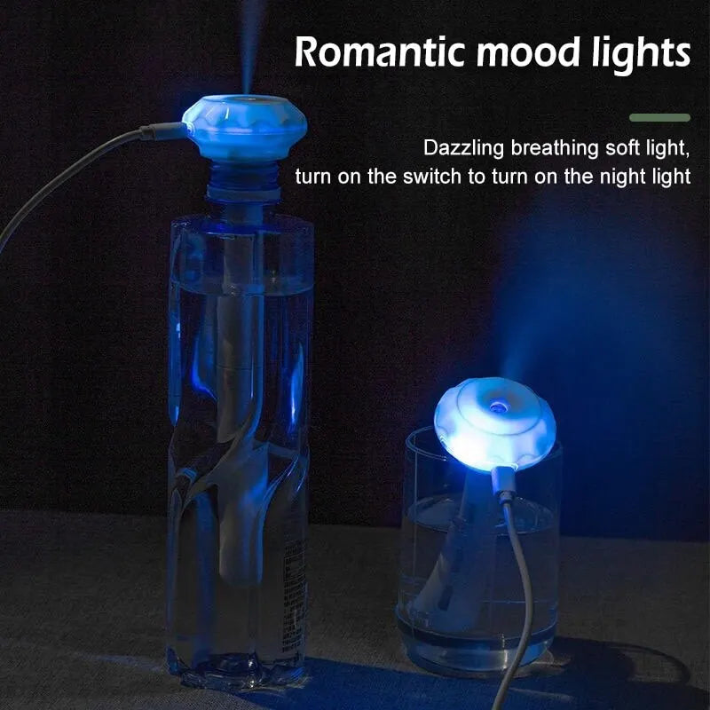 USB Humidifier - Household Electric Nano Spray Water Replenisher for Bedroom, Living Room, Office Desktop, Small Portable