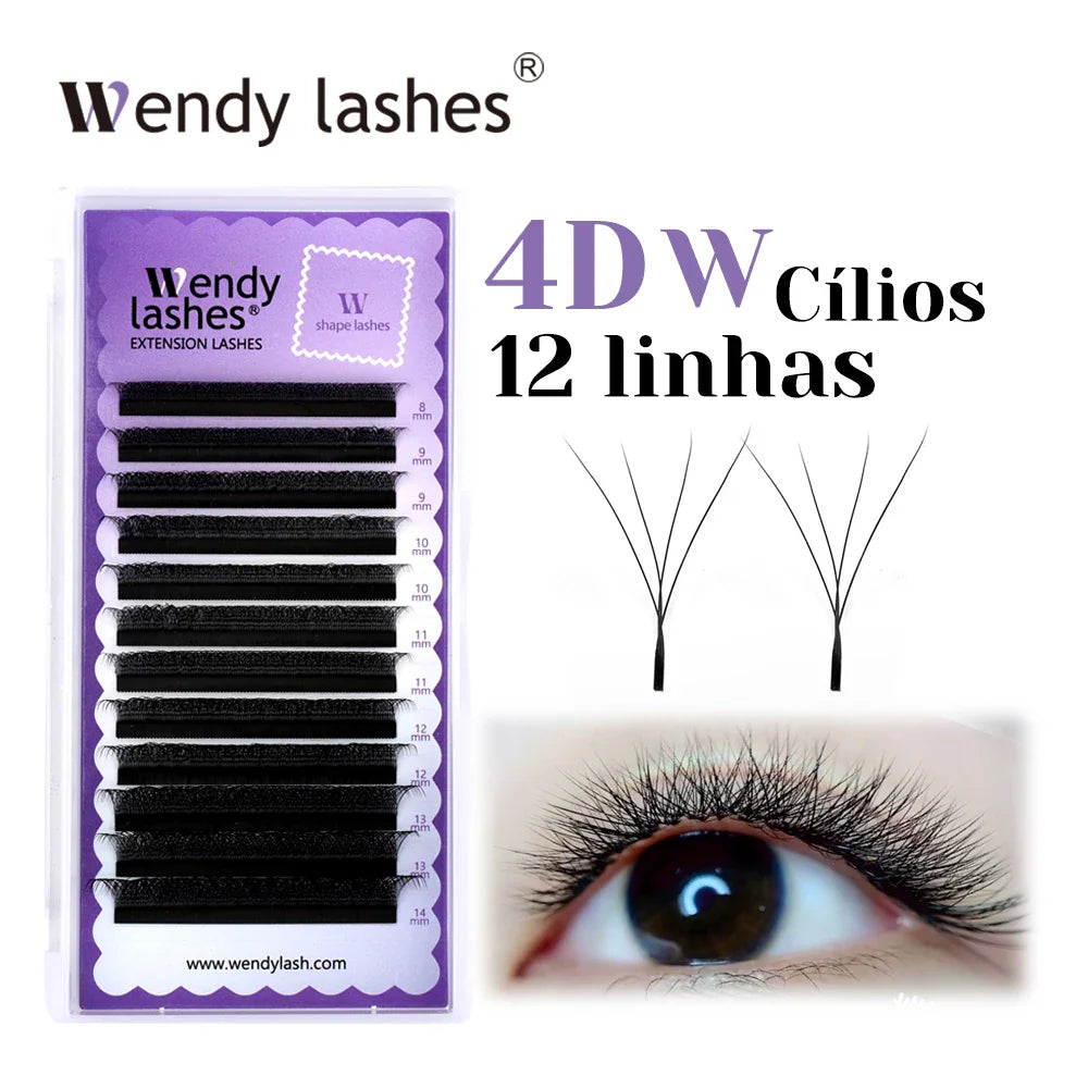 Wendy Lashes YY Shape Eyelash Extensions – Automatic Flowering W-Shape 3D-8D Premade Black Lashes