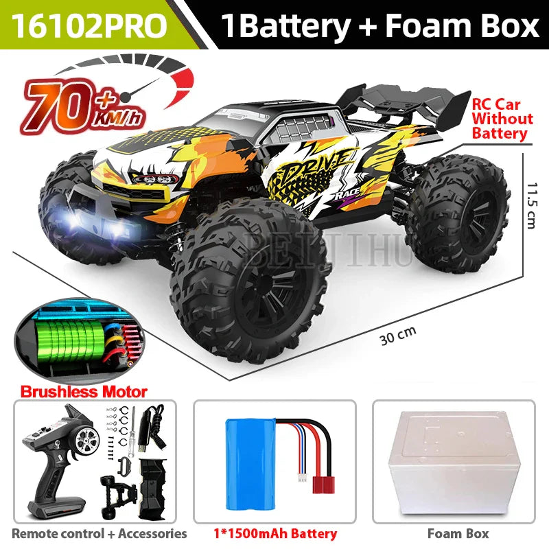 1:14 95KM/H Brushless RC Car – Professional 4WD Electric High-Speed Off-Road Drift Toy for Kids, VS WLtoys 144010