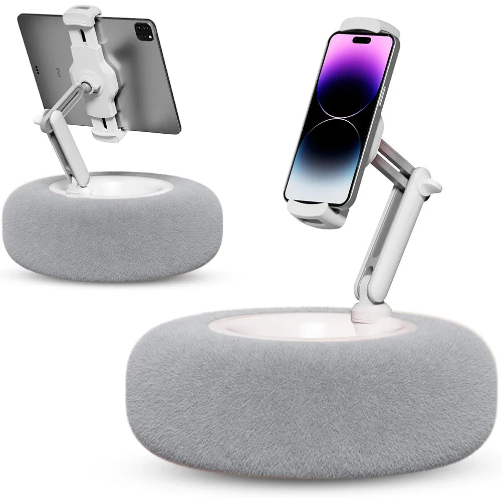 2024 Plush Pillow Phone and Tablet Stand - Adjustable Desktop Bracket for Live Streaming and Video Chats - Lazy Tablet Holder