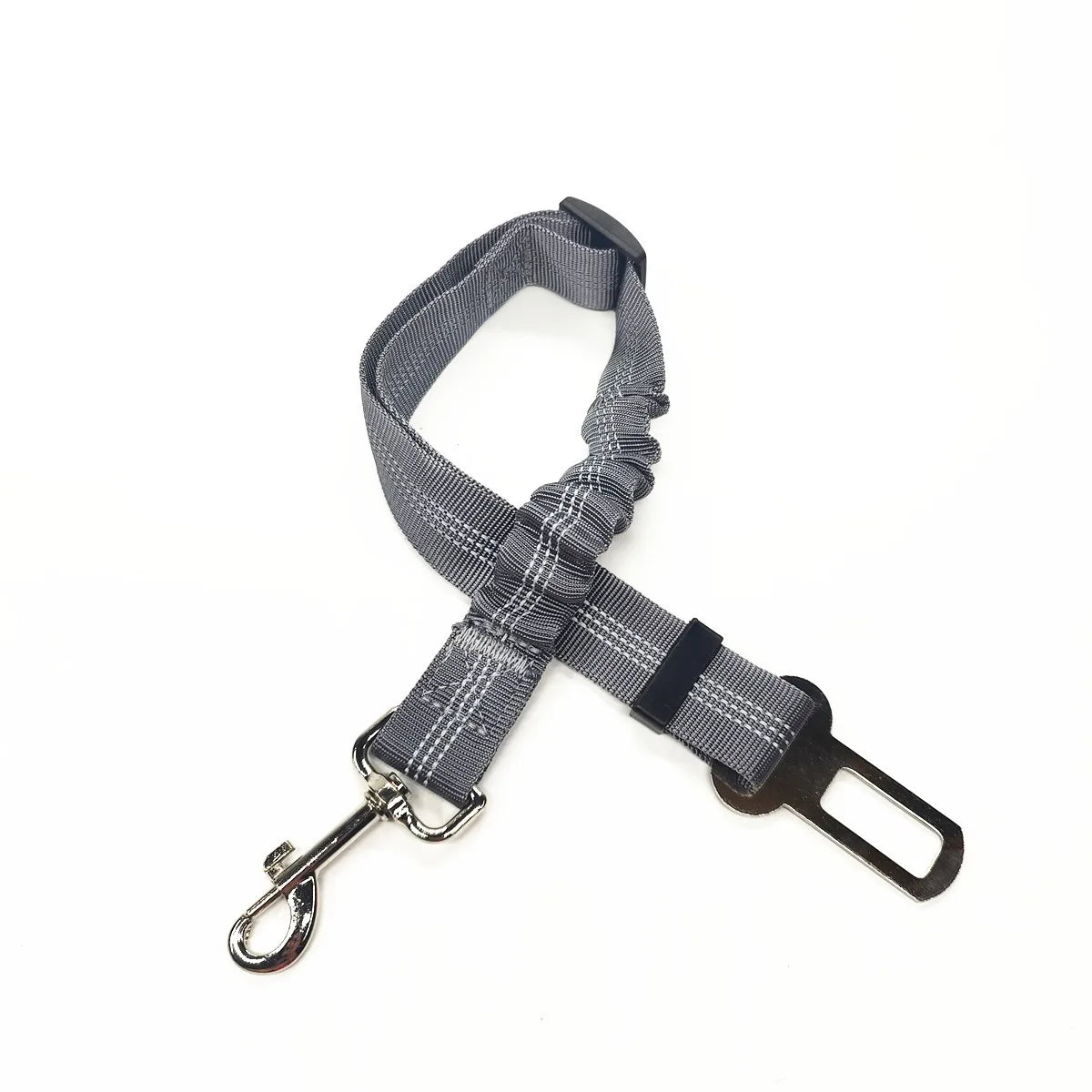 Adjustable Dog Car Seat Belt Harness – Nylon Reflective Elastic Safety Strap with Cushioning for Pet Travel