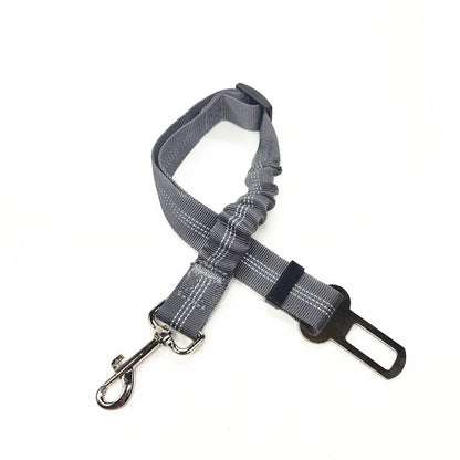 Adjustable Dog Car Seat Belt Harness – Nylon Reflective Elastic Safety Strap with Cushioning for Pet Travel