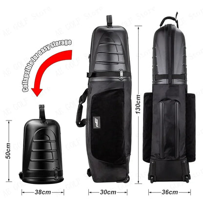 PlayEagle Hard Top Golf Travel Bag with Wheels — Foldable Hardcase with Support Rod, Portable Golf Bag 2024 HKB001