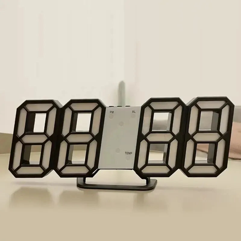 3D LED Digital Wall Clock – Luminous Multifunctional USB Plug-In Electronic Clock for Home Decoration