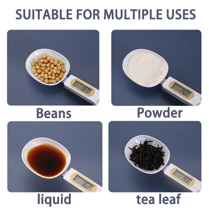 Mini Electronic Kitchen Spoon Scale - 500g/0.1g Precision LCD Digital Measuring Tool for Food, Flour, Milk, Coffee