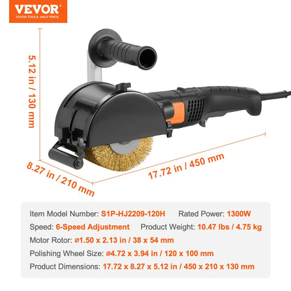 VEVOR Burnishing Polishing Machine – 6-Speed Electric Surface Conditioning Tool for Wood & Metal