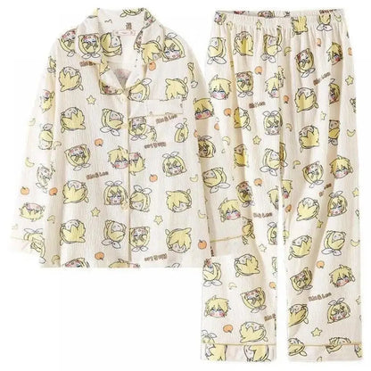 Kagamine Rin & Len Anime Pajamas — Long Sleeve Costume for Girls, 35-65Kg, Cosplay Sleepwear