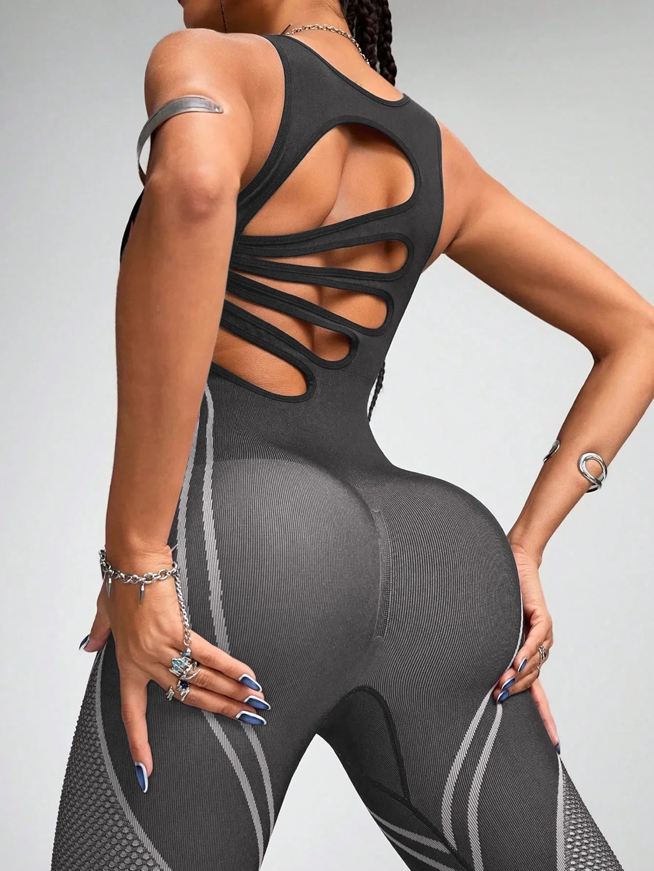 Women’s Sports Yoga Jumpsuit – Colorblock Fitness & Leisure Training Suit