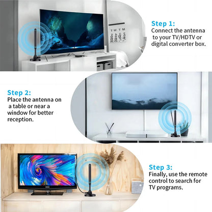4K/1080P HD Digital TV Antenna - 480+ Miles Long Range Signal Amplifier Indoor & Outdoor HDTV Aerial
