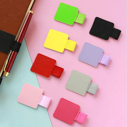 2Pcs Self-Adhesive Pen Loop Holders - Universal Elastic Pencil Clips for Notebook, Diary, and Planner Covers