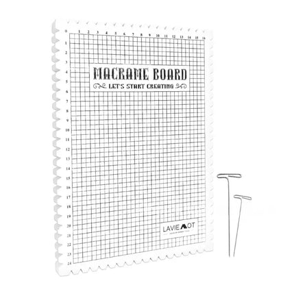 Creative Macrame Grid Board – DIY Handcraft Knitting & Wool String Mat