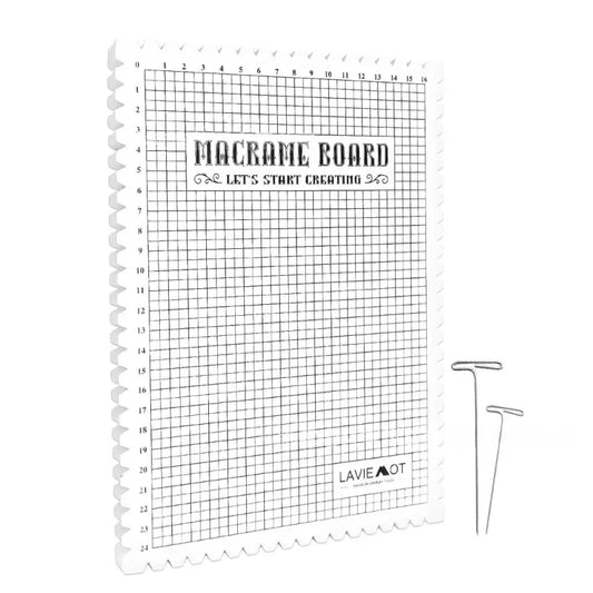 Creative Macrame Grid Board – DIY Handcraft Knitting & Wool String Mat