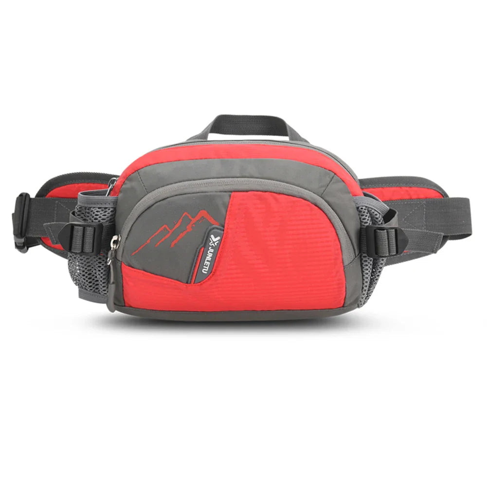 Running Belt Fanny Pack with Bottle Holder – Nylon Waist Sling Phone Pouch for Jogging, Hiking & Hydration