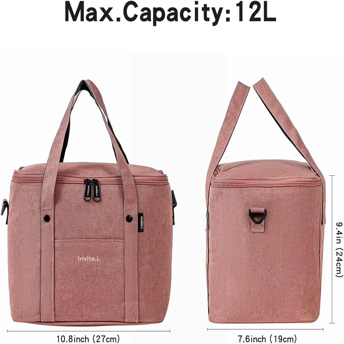 Insulated Lunch Bag for Men/Women | Reusable Large Cooler Box with Shoulder Strap | Camping Picnic Bag for Teenagers and Workers - 1pc