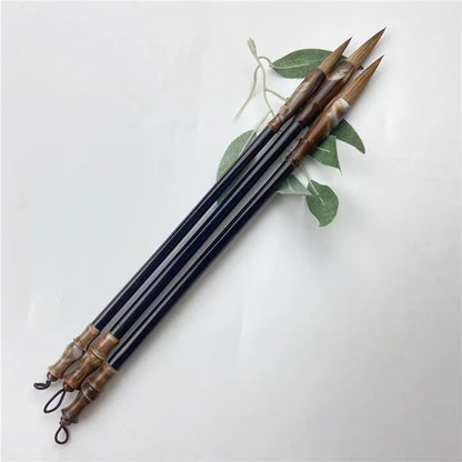 6PCS Chinese Calligraphy Brush Pen Set – Wool & Weasel Hair Brushes for Painting & Script Writing
