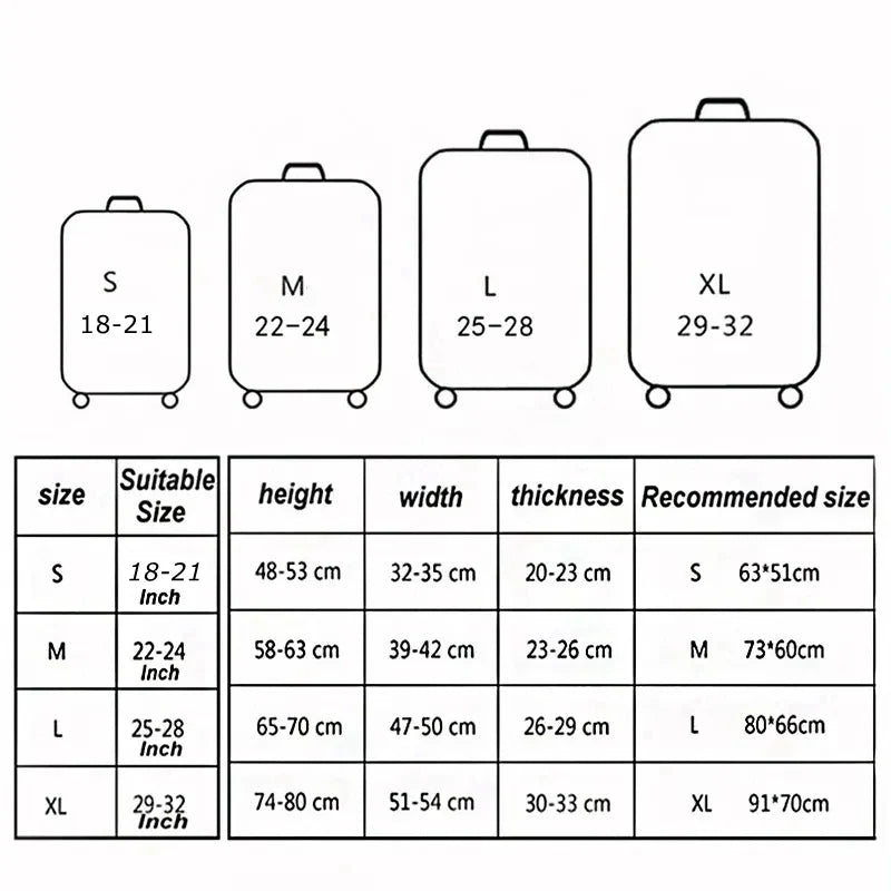 World Map Elastic Luggage Protective Cover with Zipper - Fits 18-32 Inch Suitcases, Trolley Travel Accessory