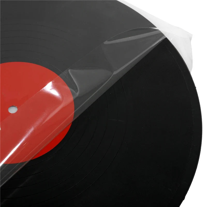 50PCS OPP Gel Recording Protective Sleeves – Self-Adhesive Vinyl Record Bags for Turntable, 32.3cm x 32cm