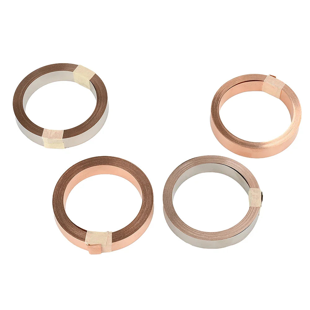 5M T2 Pure Copper & Nickel Strip — 0.15mm/0.2mm Nickel-Plated Copper Belt for 18650, 26650, 21700 Lithium Battery Pack Spot Welding