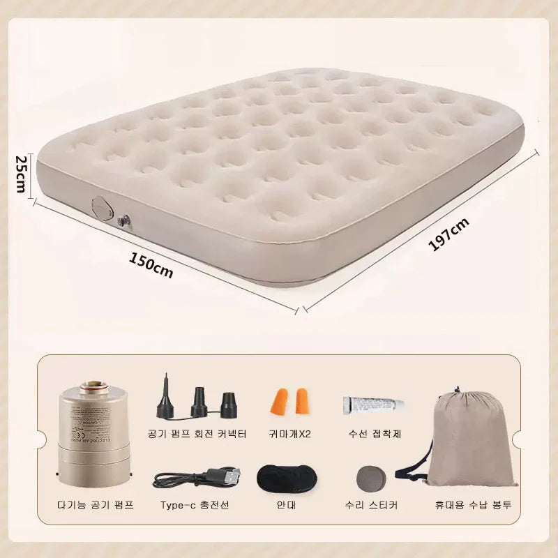 Outdoor Inflatable Air Mattress – Thickened Nap Bed & Air Cushion for Single or Double Use, Home & Travel